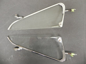 (Used) 911/912 Coupe Pair of Sekurit Vent Window Clear Glass Assemblies - 1965-67