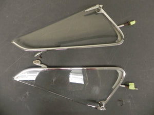 (Used) 911/912 Coupe Pair of Sekurit Vent Window Clear Glass Assemblies - 1965-67