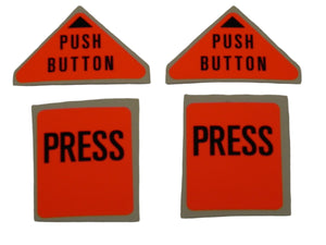 (New) Seat Belt Latch Decal 4 Piece Set - 1972-76