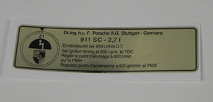 (New) 911 Carrera RS, Carrera 2.7L Timing Decal - 1972-77