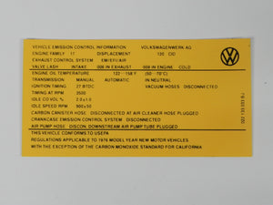 (New) 914 2.0 Engine Compartment Decal - 1976