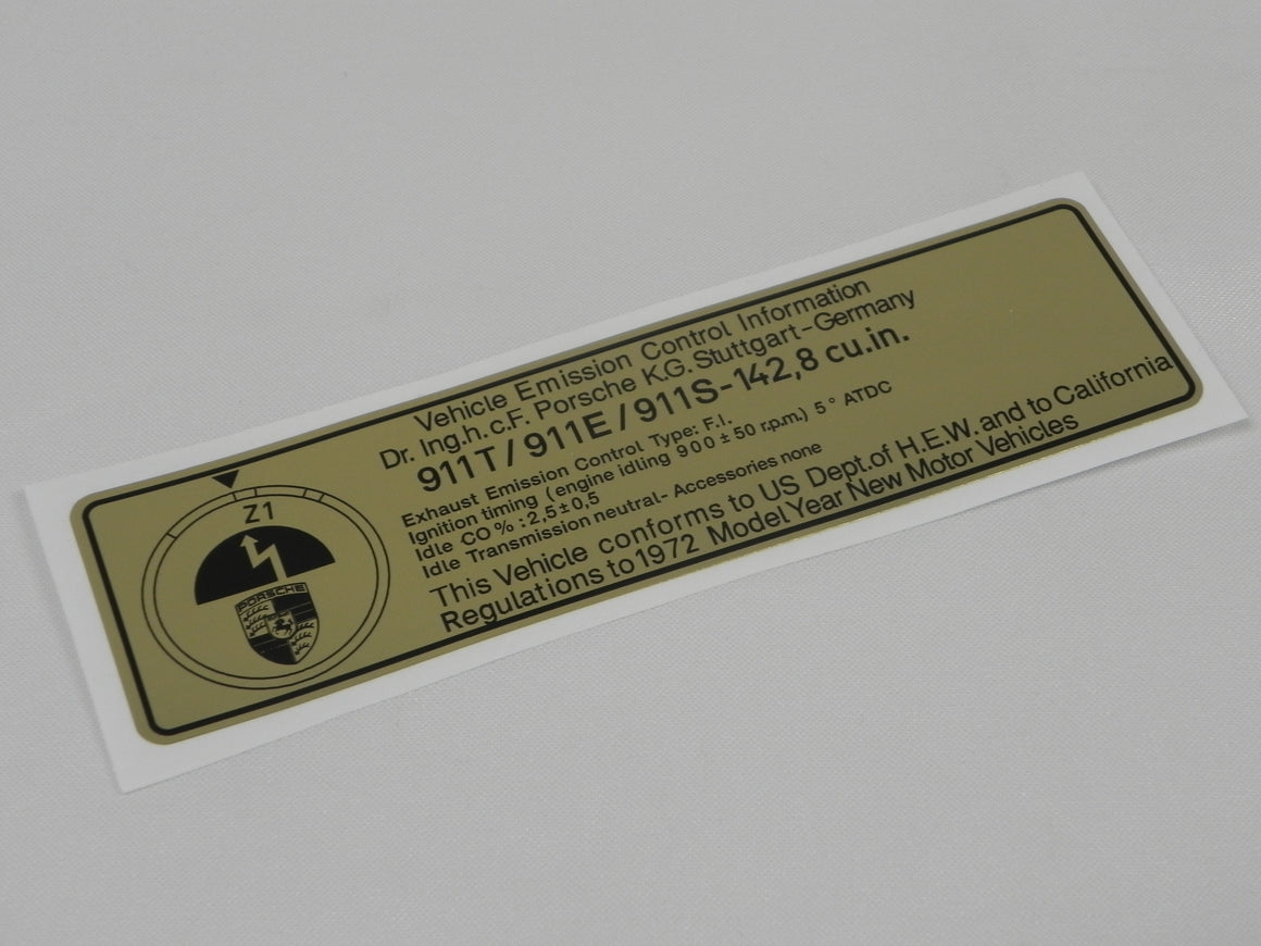 (New) 911 T/E/S Timing Decal - 1972