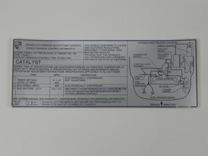(New) 911 Carrera Catalyst Decal (California) - 1985-86