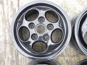 (Used) 944 Set of 4 Phone Dial 6jx15" Black Wheels