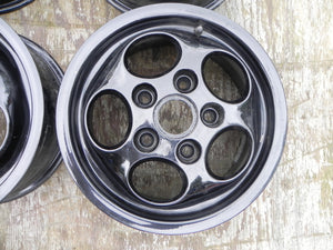 (Used) 944 Set of 4 Phone Dial 6jx15" Black Wheels