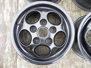 (Used) 944 Set of 4 Phone Dial 6jx15" Black Wheels