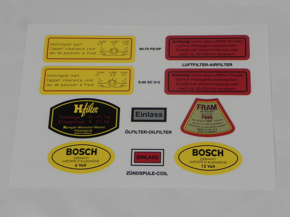 (New) 356/912 Engine Decal Set - 1950-69