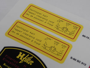 (New) 356/912 Engine Decal Set - 1950-69