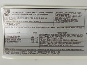 (New) 911SC Catalyst Decal - 1981