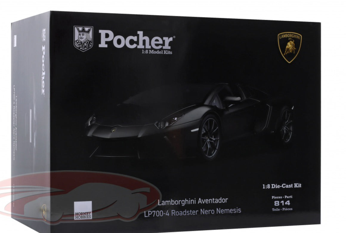 (New) Pocher Lamborghini Aventador Black Kit 1:8 - 2010s