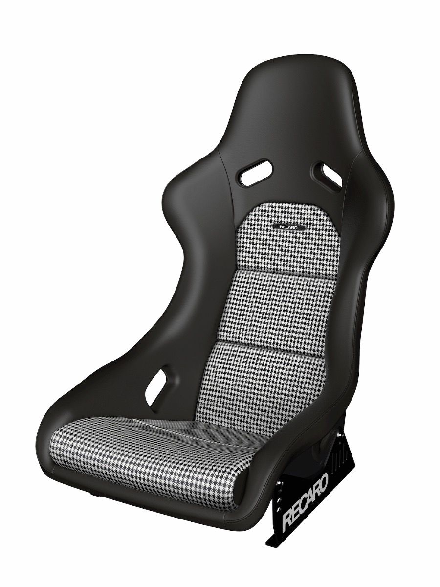 (New) Recaro Classic Pole Position ABE Seat in Black Leather w/ Pepita Cloth Insert