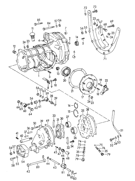 (New) 356 Transmission Cover Stud Bolt M8 x 35, 1950-65
