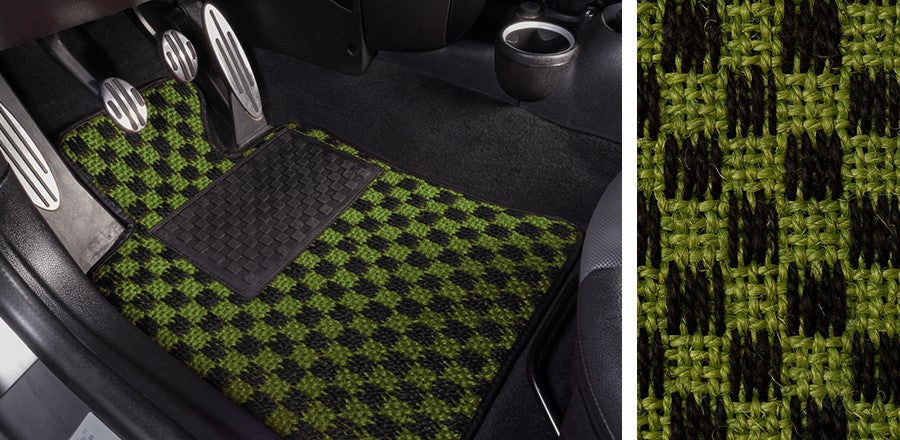 (New) #102 Black and Green Chequer Mats - Two Piece or Four Piece