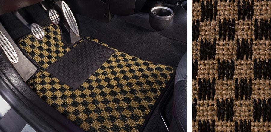 (New) #104 Black and Tan Chequer Mats - Two Piece or Four Piece