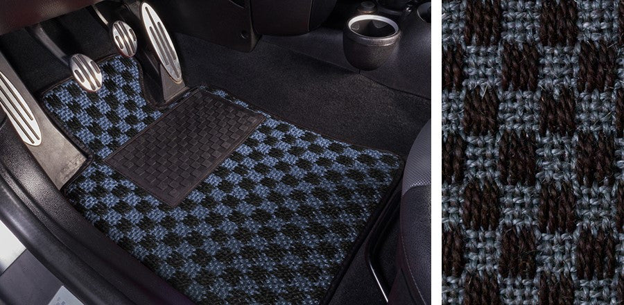 (New) #105 Black and Blue Chequer Mats - Two Piece or Four Piece