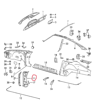 (New) 911 Door Hinge Post Left - 1969-88