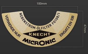 (New) 356 KNECHT Micronic Decal for Oil Canister