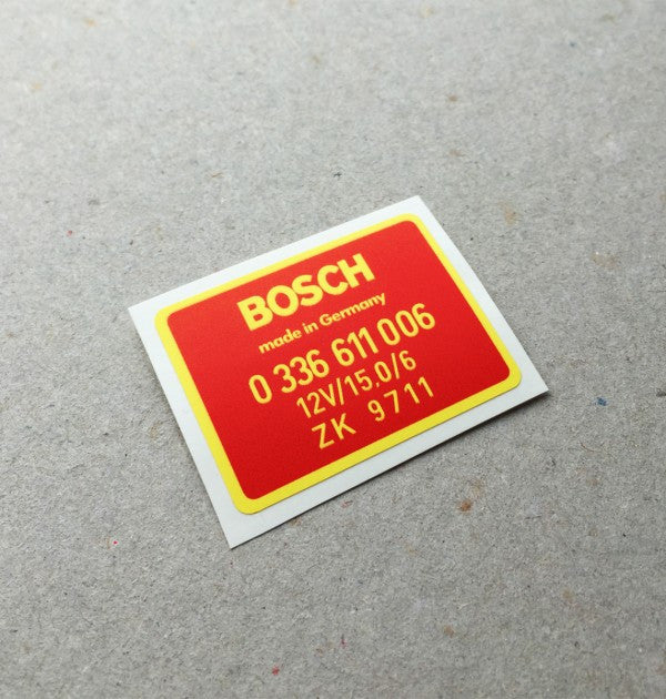 (New) 911/914 Red Bosch RPM Transducer Decal - 1969-71