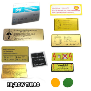 (New) 930 EU/ROW Turbo Engine Bay Decal Set - 1975-77