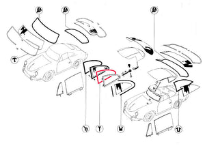 (NOS) 356 Coupe Quarter Window Rubber