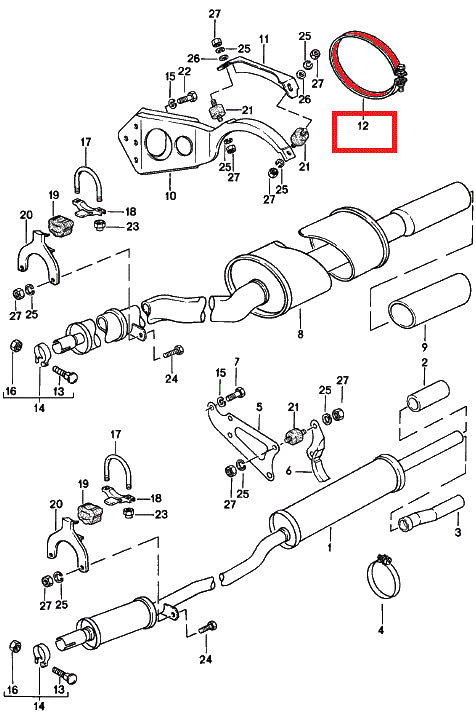 (New) 924 Exhaust Muffler Clamp - 1976-85