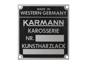 (New) 356/911/912/914 Karmann Body/Chassis ID Badge - 1959-76