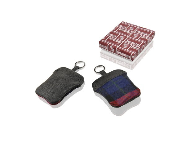 (New) Red Tartan Key Pouch w/ Embossed Porsche Crest