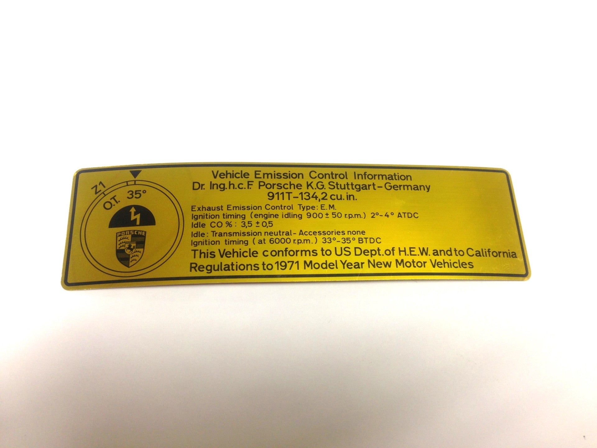 (New) 911 T Timing Decal - 1971