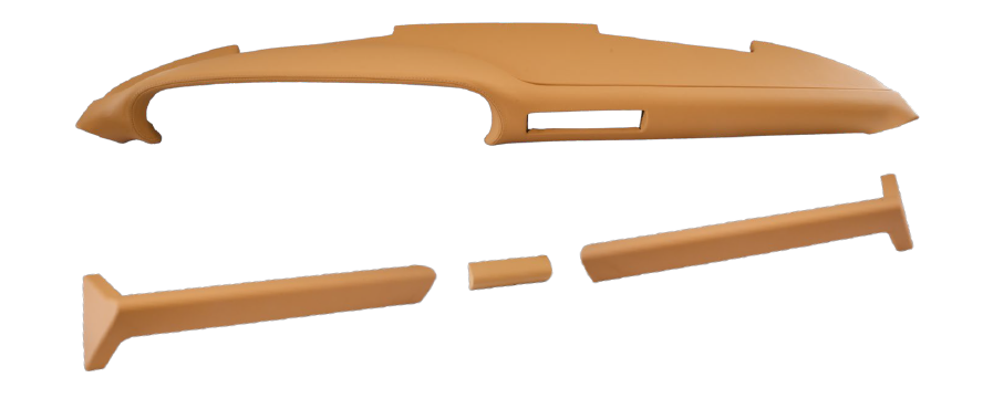 (New) 911/930/964/993 German Brown Leather Dashboard & Knee Pad Complete Set - 1975-98