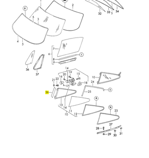 (New) 911/912/930 Quarter Window Sealing Strip - 1965-77