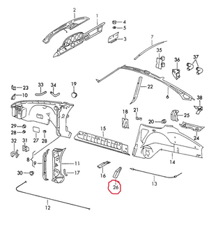 (New) 911/912/930 Right Rocker Panel Support - 1965-84