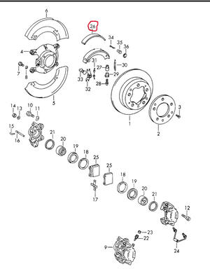 (New) 356/911/912 Parking Brake Pad Set - 1964-68