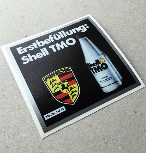 (New) 911 Shell TMO Air Cleaner Decal w/ Silver Border 8 x 8cm - 1984-89