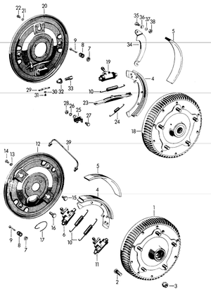 (Used) 356 Rear Brake Mounting Plates - 1956-59
