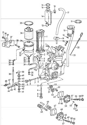 (New) 356/912 Steel Braided Outlet Oil Line -1953-69