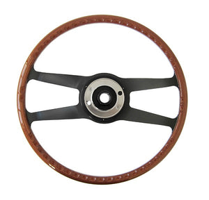 (New) 911/912 Wood and Aluminum 420mm VDM Steering Wheel - 1964-65