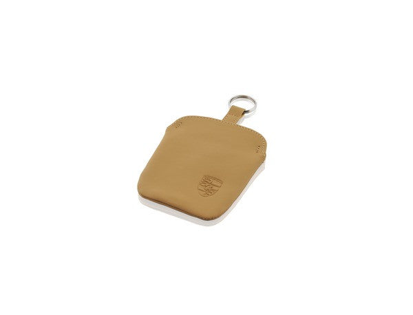 (New) 911 Cashmere Beige Leather Key Fob - 1970-98