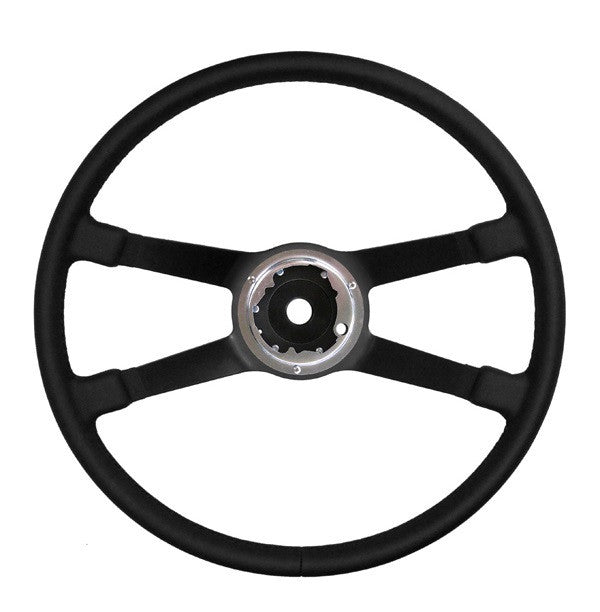 (New) 911/912/914 380mm Black Leather VDM Steering Wheel - 1969-74