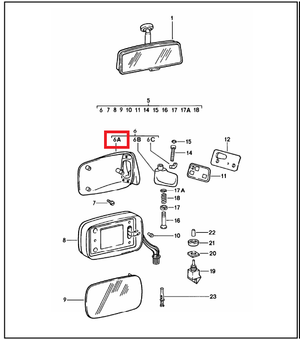 (New) 911/964 Left Hand Mirror Housing - 1978-91