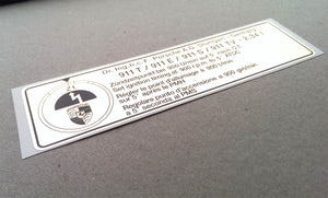 (New) 911 T, E, or S Timing Decal - 1972-73