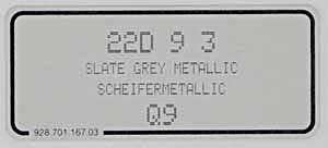 (New) 911/928/944/Boxster Slate Grey Metallic Paint Code Decal - 1991-2010