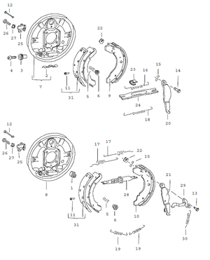 (New) 924 Rear Drum Bake Shoe Retainer Spring