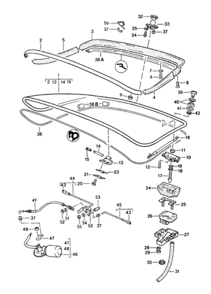 (New) 924, 944, 968 Rear Hatch Lock Cylinder Seal