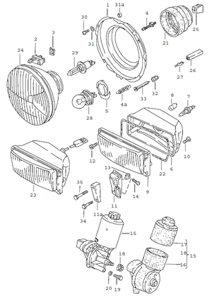 (New) 924, 944, 911 Headlight Cap 1976-89