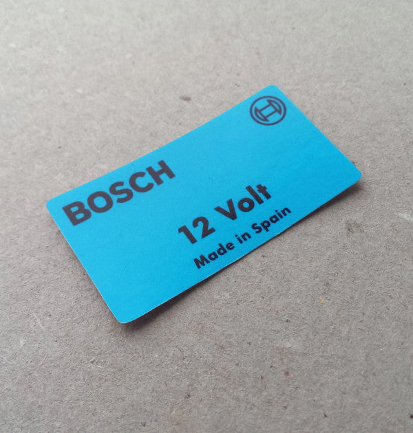 (New) 911/912/914 Bosch 12v Decal 'Made in Spain' - 1966-76