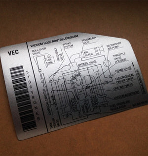 (New) 993 Emission and Vacuum Hose Decal - 1994-98
