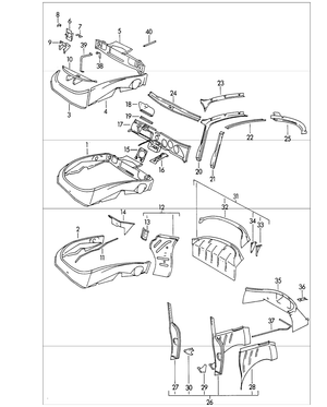 (New) 356 Complete Left Front Outer Wheel Well - 1958-65