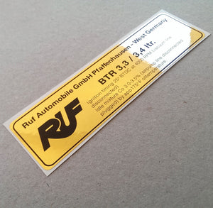 (New) RUF/BTR 3.3/3.4L Timing Decal