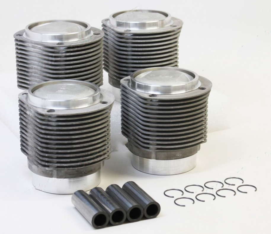 (New) 356SC/912 Mahle Nikasil Pistons and Cylinders Set of Four - 1964-69