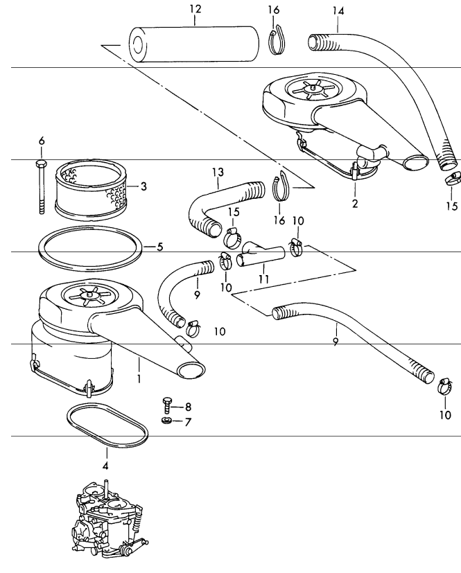 (New) 912 Air Filter Housing Left - 1965-69